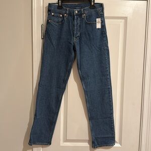 High Rise Straight Leg Jeans Long Inseam